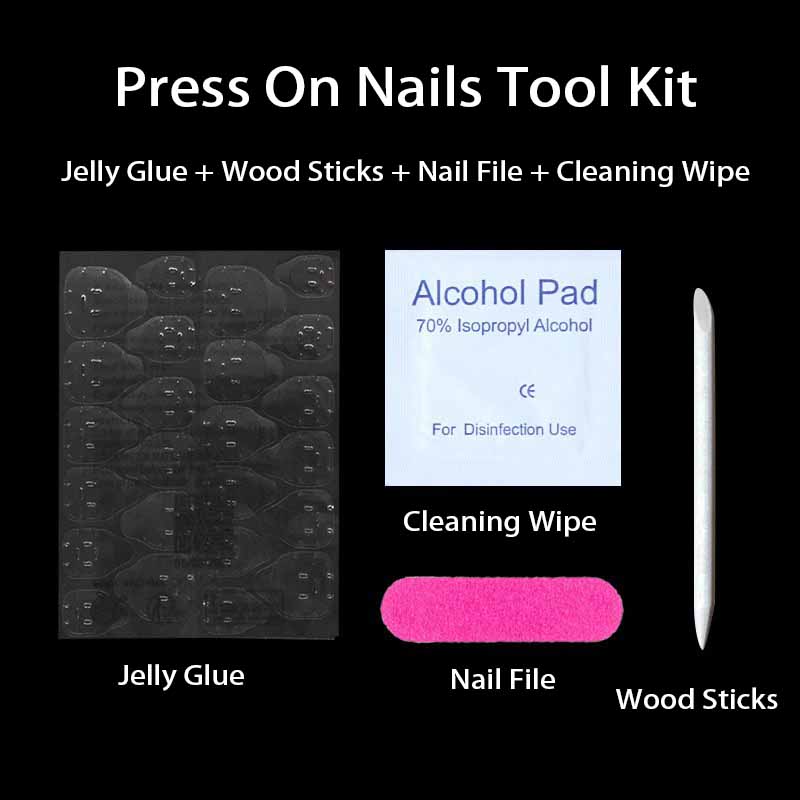 Nail Art Quotes - 1 set nagellijmlipjes Jelly lijmsticker Fake