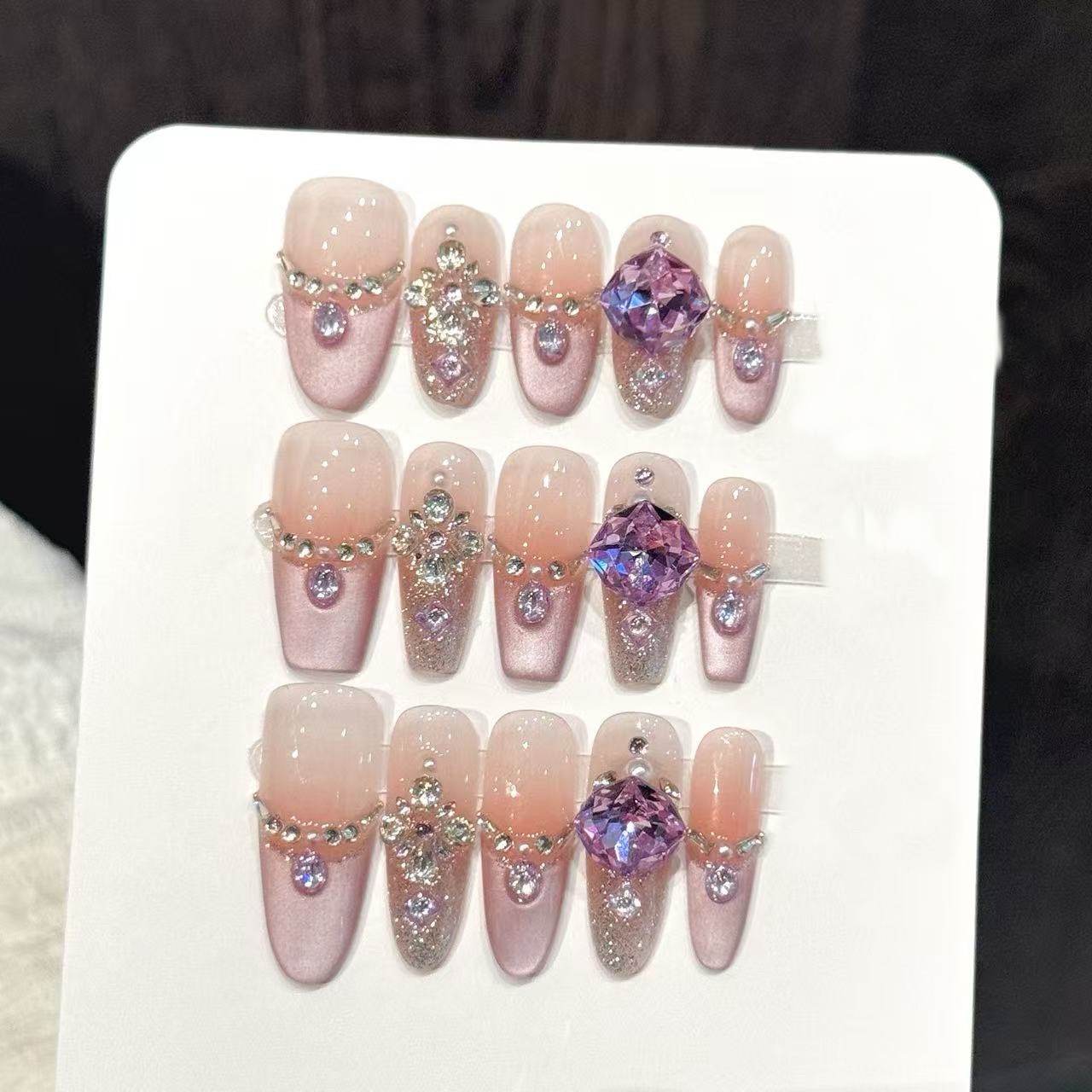 Nail Art Oval - 10 stuks pure handgeperste kistvormige/ovale nageldecoratie,