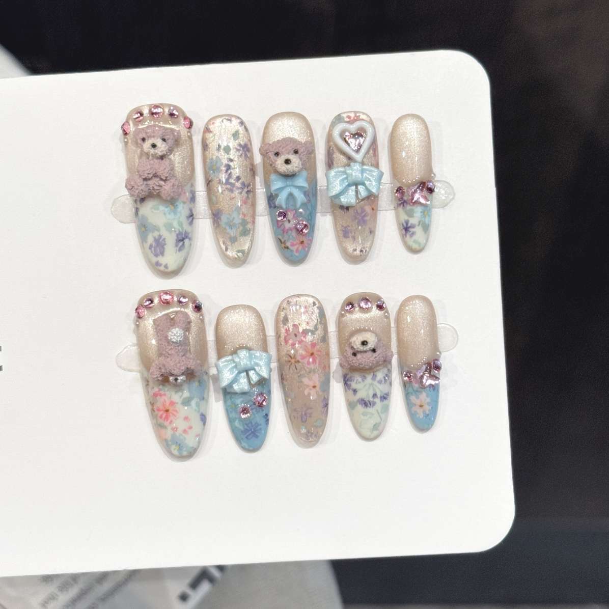 Nail Art Oval - 10 stuks pure handgeperste ovale nageldecoraties,