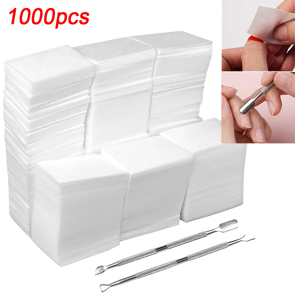 Nail Art Gel - 1000 stuks pluisvrije nageldoekjes gellak remover