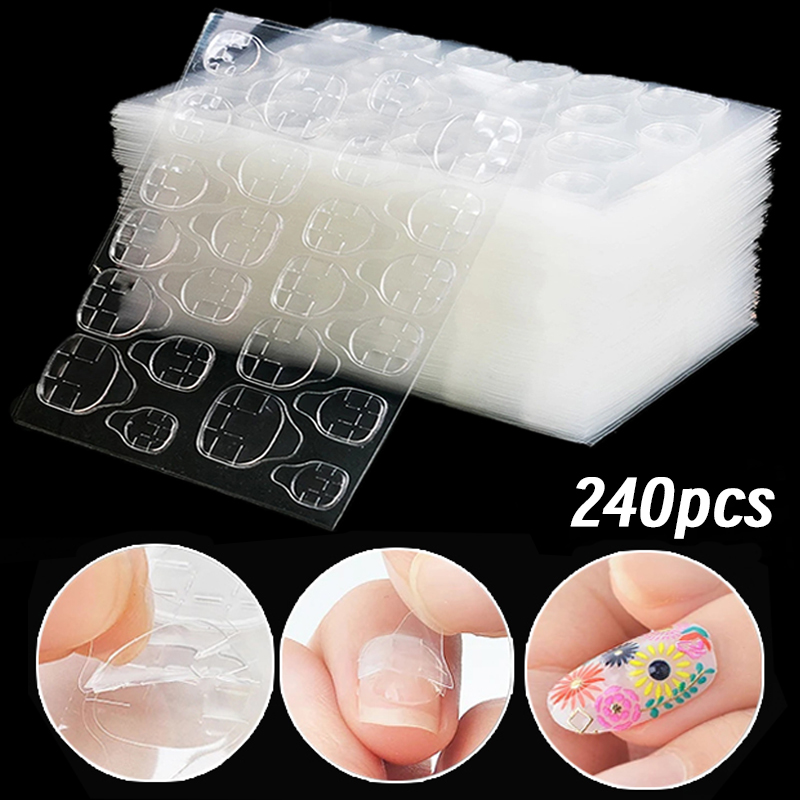 Nail Art Quotes - Dubbelzijdige nagelgelei lijm transparant valse nagelkunst