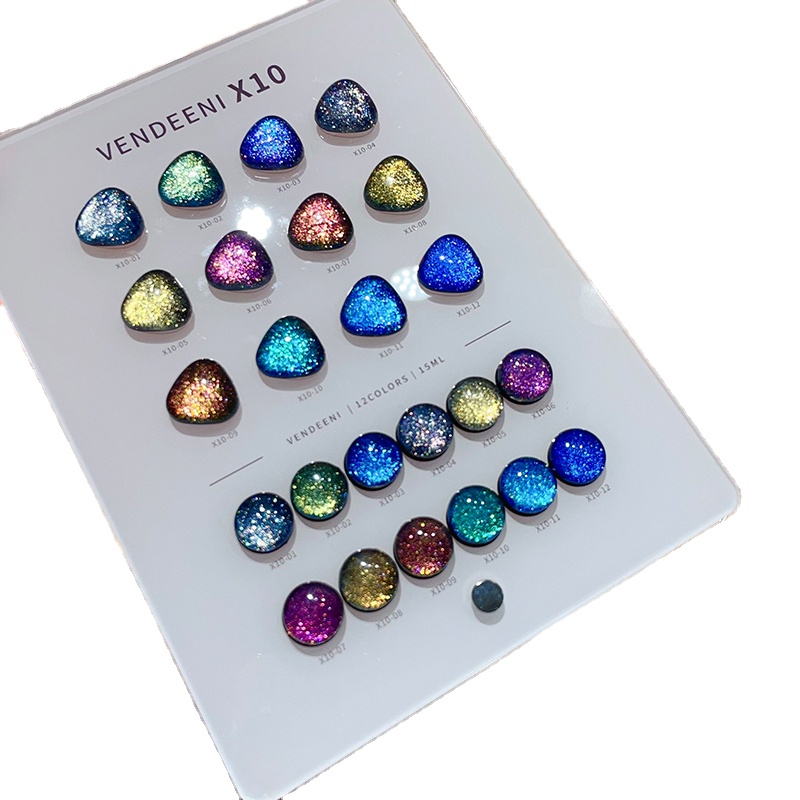 Nail Art Gel - VENDEENI 18 Kleuren 12 Kleuren Glitter