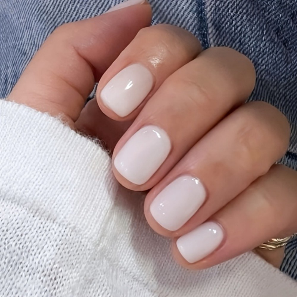 Nail Art Extension - 24 stuks melkachtig witte opdruk nagels,