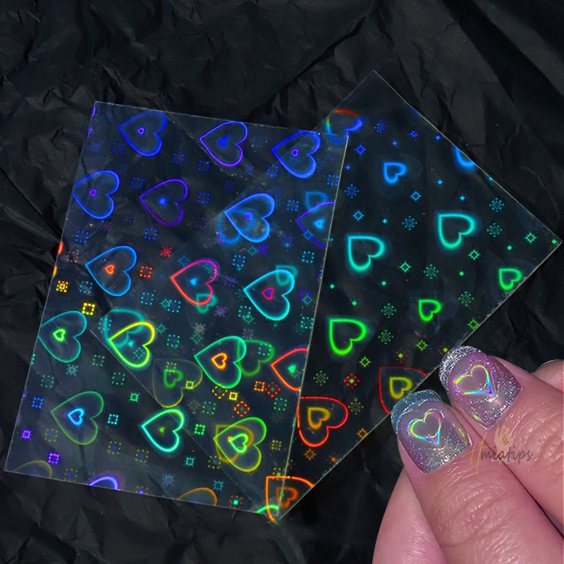 2Pcs Holografische Aurora Hart - Nail Art Lotso recensie en prijs