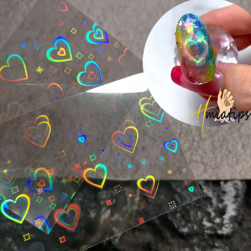 2Pcs Holografische Aurora Hart - Nail Art Lotso recensie en prijs