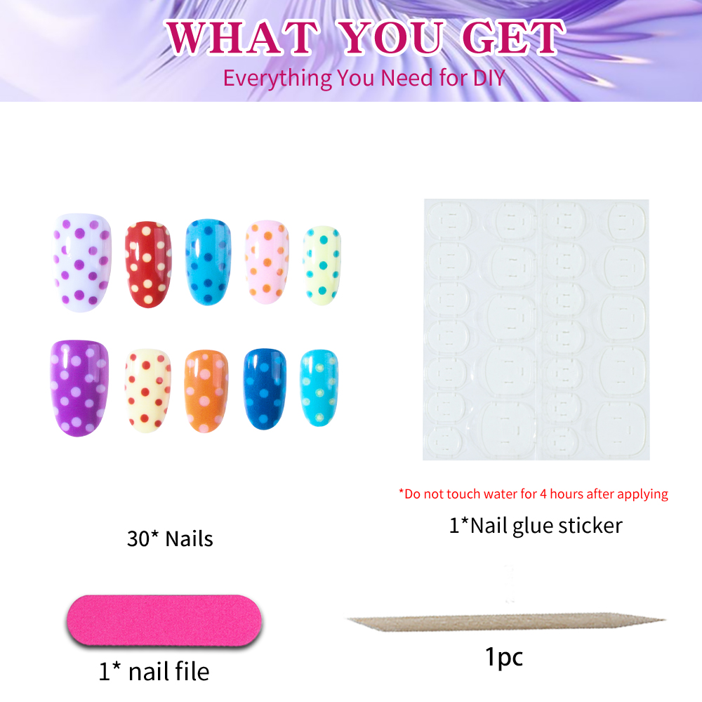24 stuks/set korte ovale polka - Nail Art Oval recensie en prijs