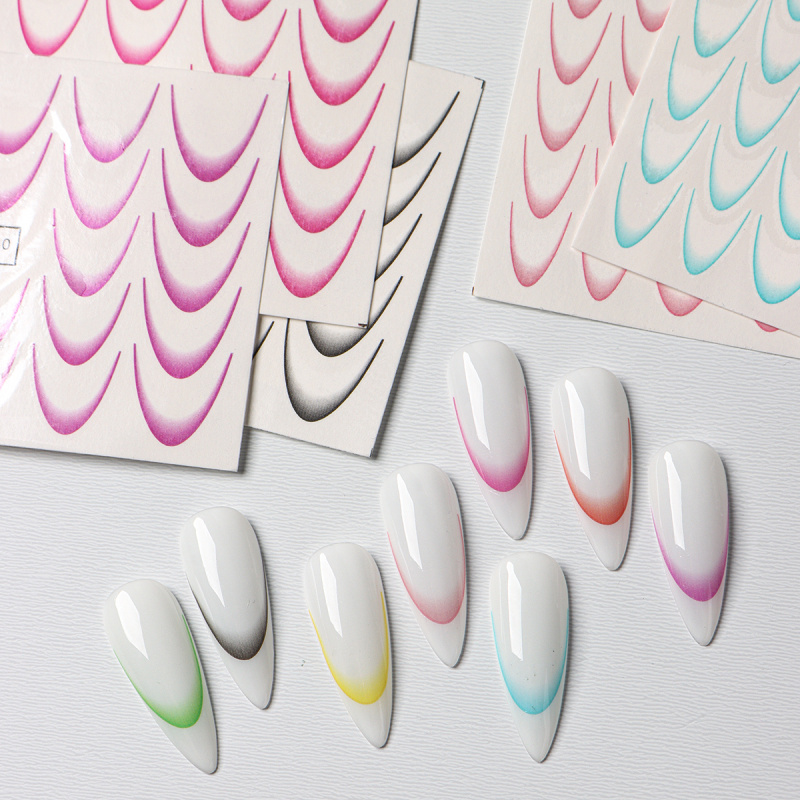 8 stks Gradiënt Franse Nail Ar - Nail Art Quotes recensie en prijs