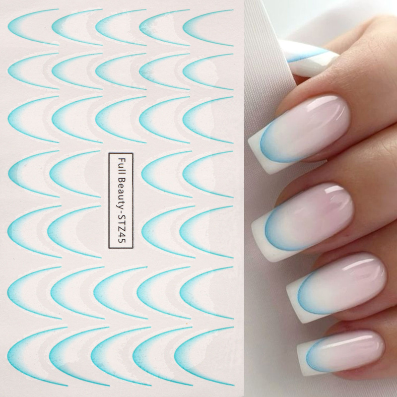8 stks Gradiënt Franse Nail Ar - Nail Art Quotes recensie en prijs