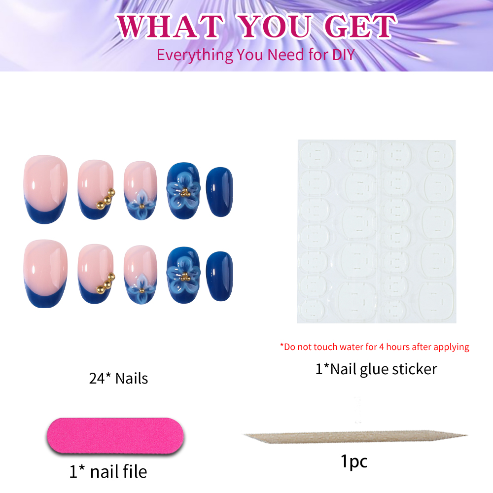 24 stuks korte ovale 3D gel na - Nail Art Oval recensie en prijs