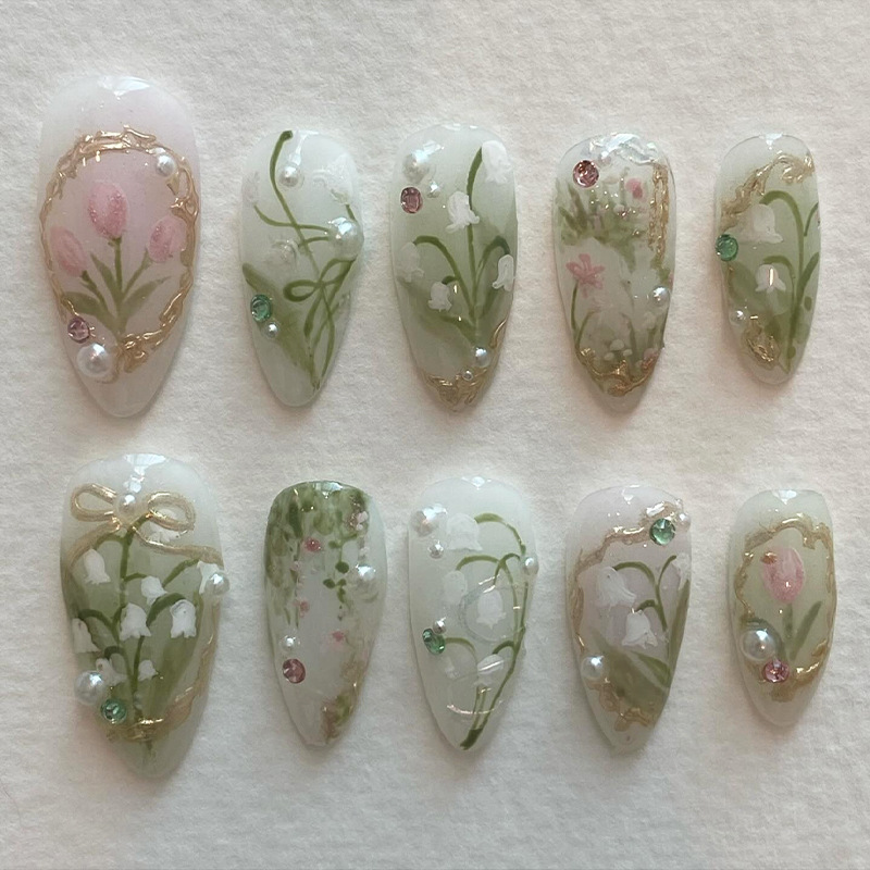 24 stuks groene Franse nepnage - Nail Art Oval recensie en prijs